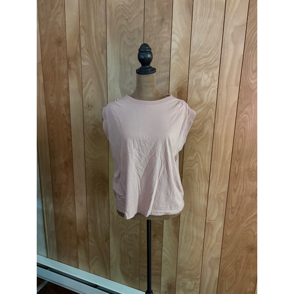 Loft Womens Petite MP Pink Cotton Muscle Tee Sleeveless Crew Neck Top RN140923